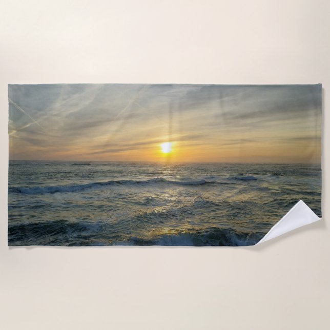 Ruhiger Sonnenuntergang in Portugal Strandtuch (Vorderseite)