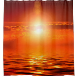 Ruhiger Sonnenuntergang Orange Golden Sky über dem Duschvorhang
