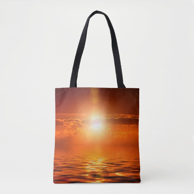Ruhiger Sonnenuntergang Orange Golden Sky über dem Tasche (Vorderseite)