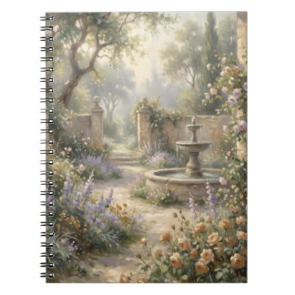 Ruhiger Springbrunnen-Garten Notizblock