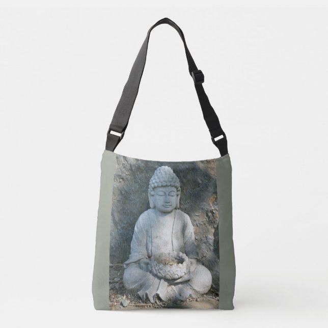 ruhiger Steingarten Buddha Tragetaschen Mit Langen Trägern (Vorderseite)