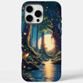 Ruhiger Wald mit alten Bäumen und Monddesign iPhone 16 Pro Max Hülle