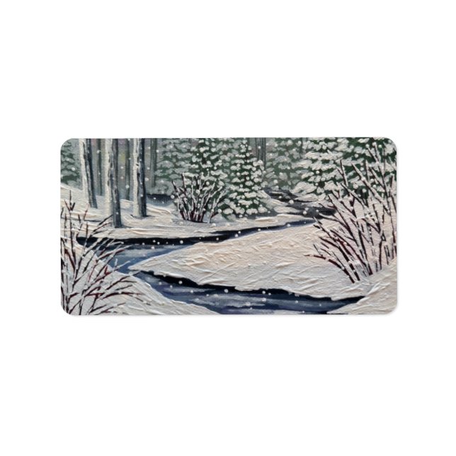 Ruhiger Weihnachtswald Adressaufkleber (Vorne)