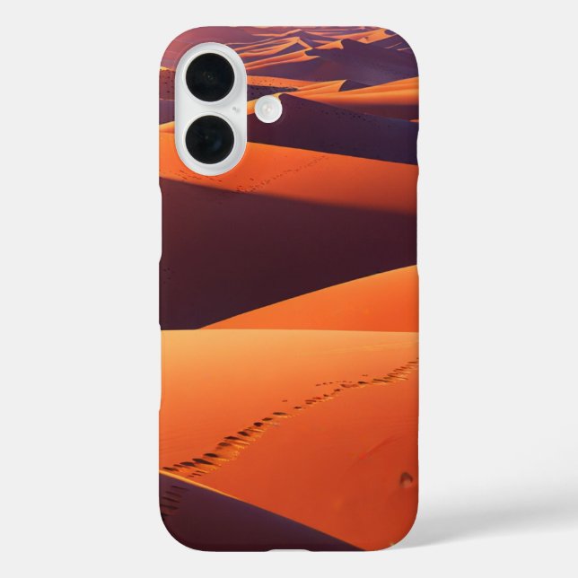 Ruhiger Wüste Sonnenuntergang iPhone 16 Hülle (Rückseite)