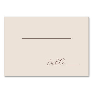 Ruhiges Beiges Minimalistisches Tischschild Tischnummer