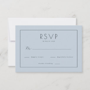 Ruhiges Blau Minimalistisches RSVP Karte
