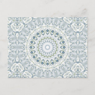 Ruhiges Blau- und Grün-Mandala-Musterdesign Postkarte
