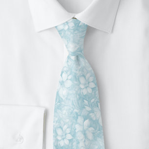 Ruhiges blaues Blumenbatik Krawatte