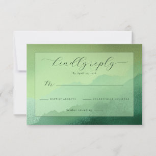 Ruhiges grünes Aquarell-RSVP RSVP Karte