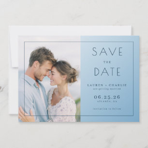 Ruhiges Hellblau Minimalistisches Foto Save The Date