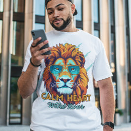 Ruhiges Herz, wilder Schrei – Löwen-Energie-Motiva T-Shirt