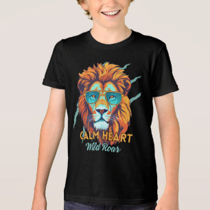 Ruhiges Herz, wilder Schrei – Löwen-Energie-Motiva Tri-Blend Shirt