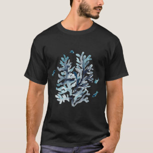 ruhiges Korallenriff - Aquarellmalerei in Blautöne T-Shirt