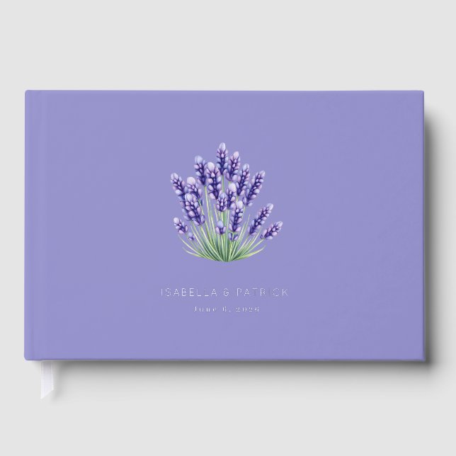 Ruhiges Lavendel-Botanik-Sträußchen Gästebuch (Vorderseite)