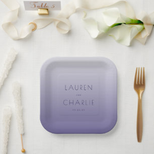 Ruhiges Lavendel Farbverlauf Minimalist Pappteller