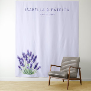 Ruhiges Lavendel-Wasserfarben-Blumenmuster Wandteppich
