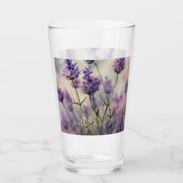 Ruhiges Lavendelglas - 16oz Glas (Vorderseite)
