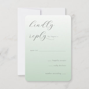 Ruhiges Pastellgrün Minimalistisch RSVP Karte