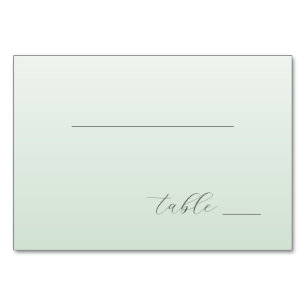 Ruhiges Pastellgrün Minimalistische Linien Tischnummer