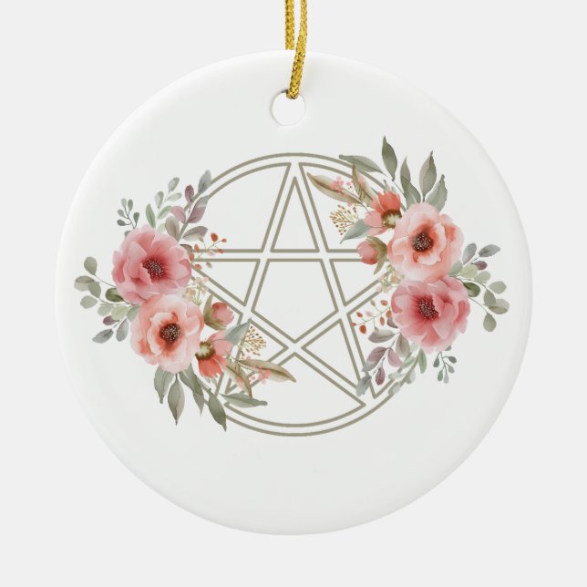 Ruhiges Pentagramm Keramik Ornament (Vorne)