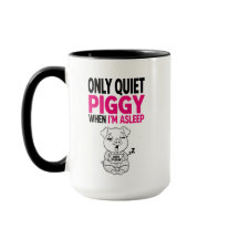 Ruhiges Schweinchen ich schlafe Lustiger Kaffeebec