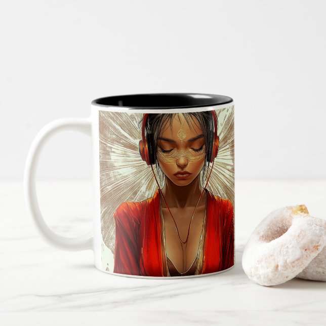 Ruhiges Soul Zweifarbige Tasse (Mit Donut)