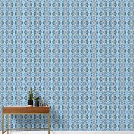 Ruhiges symmetrisches eisblaues abstraktes Muster Tapete