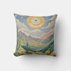 Ruhiges Tal: Pastelllandschaft Kissen