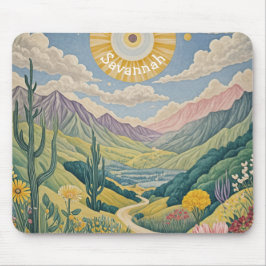 Ruhiges Tal: Pastelllandschaft Mousepad