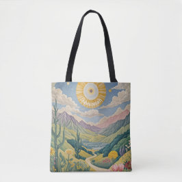 Ruhiges Tal: Pastelllandschaft Tasche
