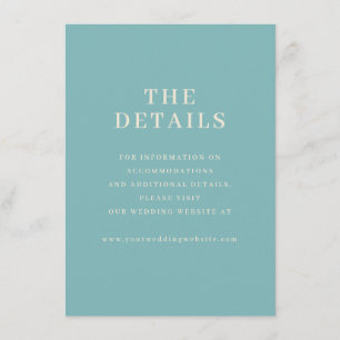 Ruhiges Teal-Minimalist-Design-Elemente Begleitkarte