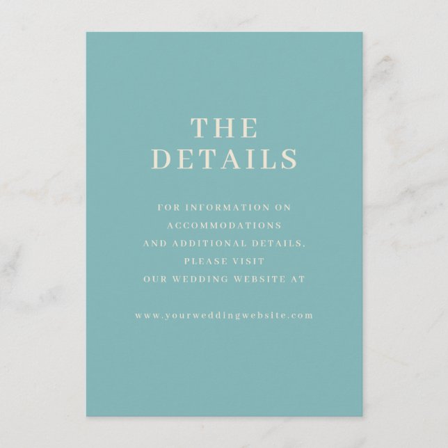Ruhiges Teal-Minimalist-Design-Elemente Begleitkarte (Vorderseite)