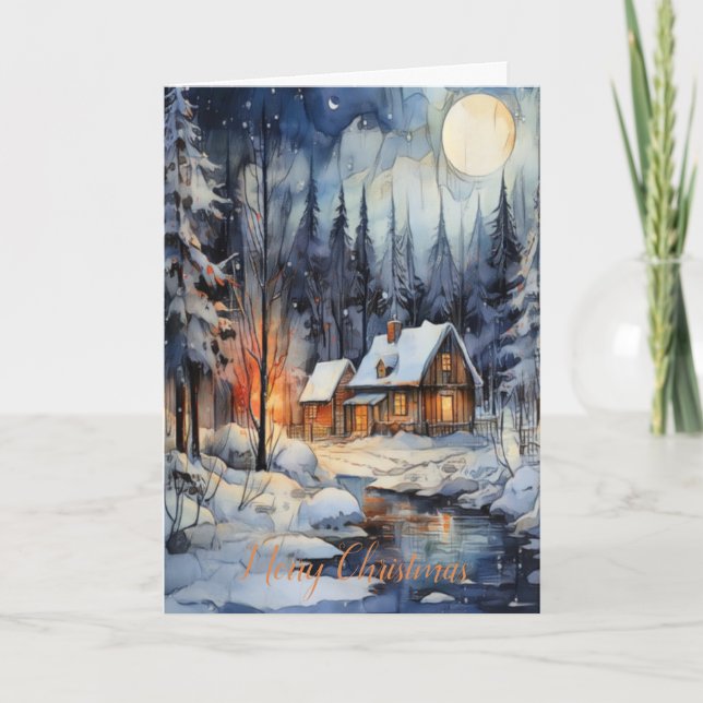 ❄️ Ruhiges Weihnachtswonderland 🎄 Feiertagskarte (Vorderseite)