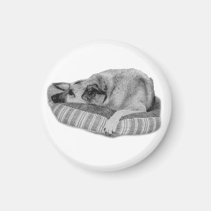Ruhiges Zuhause, Plüsch-Hund-Magnet Magnet