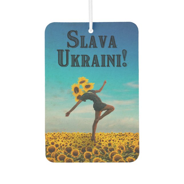 Ruhm an die Ukraine! Slava Ukraini! Autolufterfrischer (Vorderseite)
