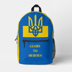 RUHM DEN HELDEN. UKRAINE. DREIZACK. BEDRUCKTER RUCKSACK