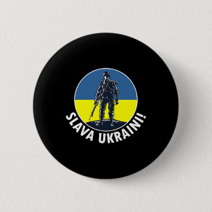 Ruhm der Ukraine Mit den Farben der Ukraine-Flagge Button