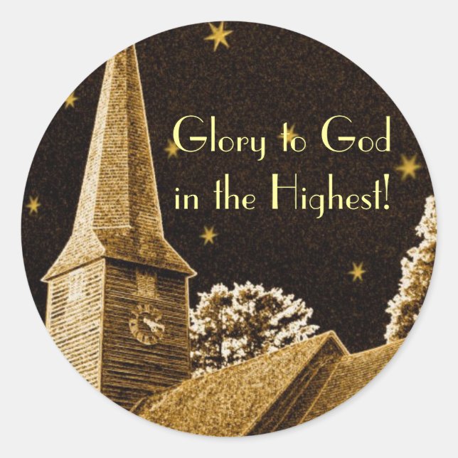 Ruhm Gott im Höchsten! Runder Aufkleber (Vorderseite)