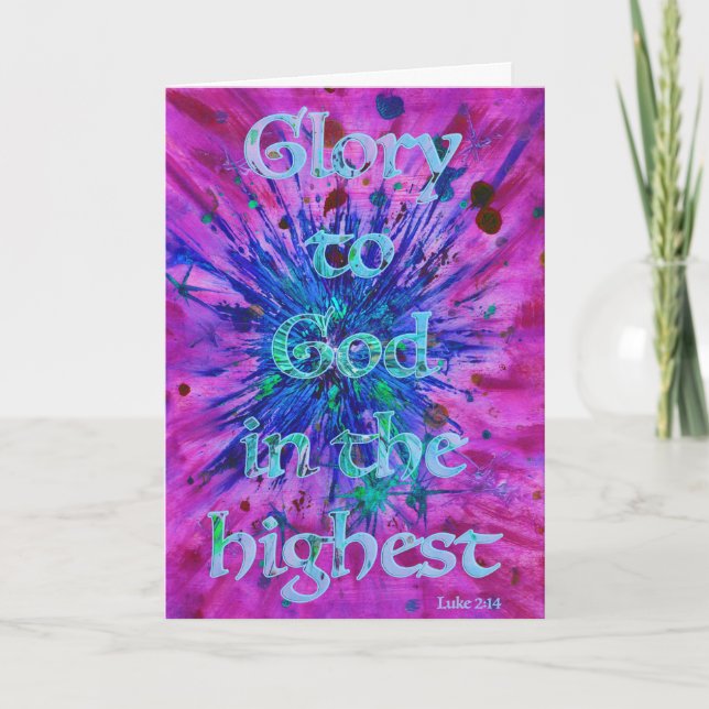Ruhm zu Gott Bible Verse Weihnachten Christliche K Karte (Vorderseite)
