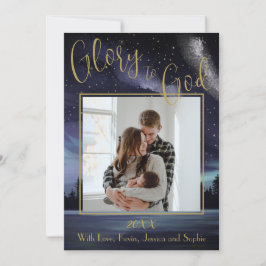 Ruhm zu Gott Blue Starry Night Foto Weihnachten