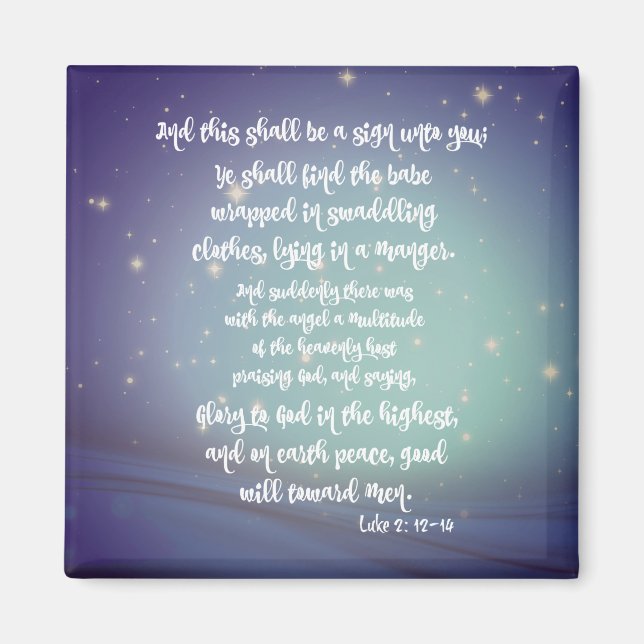 Ruhm zu Gott Luke Bible Verses Weihnachten Magnet (Vorne)