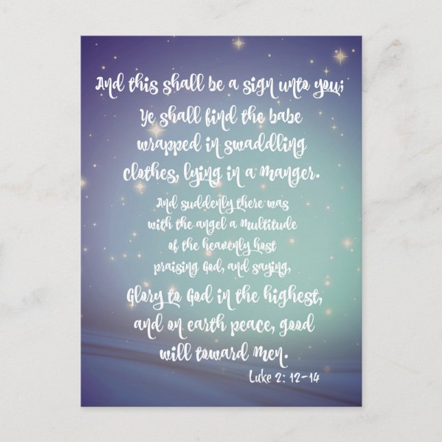 Ruhm zu Gott Luke Bible Verses Weihnachten Postkarte (Vorderseite)