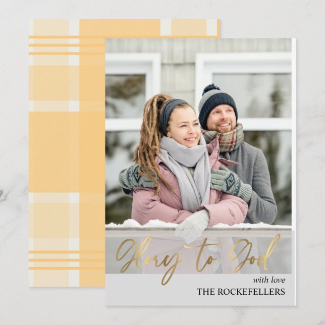 Ruhm zu Gott Script Weihnachten Senard Kariertes F (Vorne/Hinten)