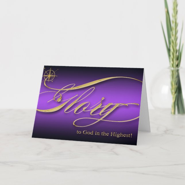 Ruhm zu Gott Weihnachts-Grußkarte Feiertagskarte (Vorderseite)