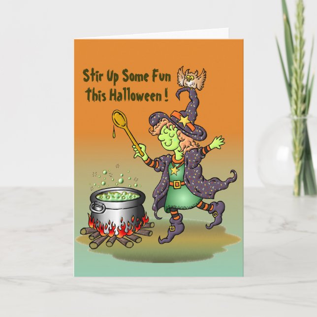 Rühren Sie dieses Halloween ein wenig Spaß auf! Karte (Vorderseite)