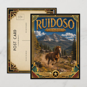 Ruidoso New Mexico Vintage Art Deco Goldene Ära Postkarte