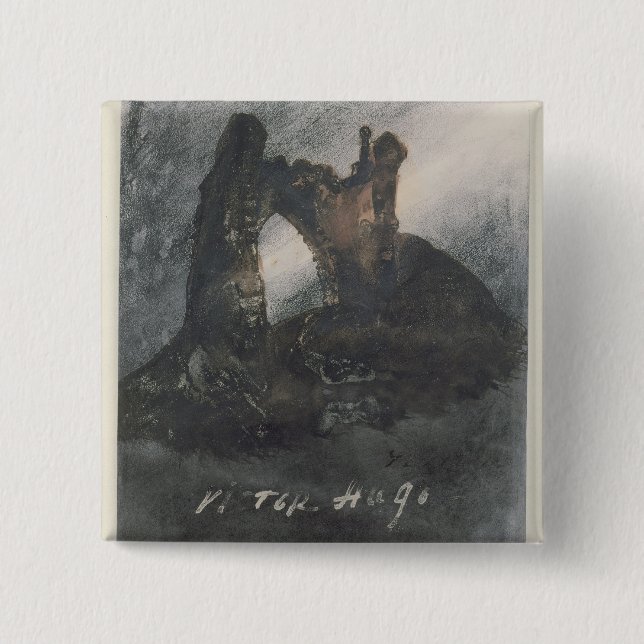 Ruinen an Groz-Nez, an Jersey oder am Bogen Button (Vorderseite)