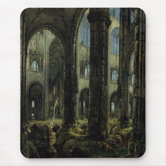 Ruinen der gotischen Kirche (von Carl Blechen) Mousepad (Vorne)