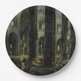Ruinen der gotischen Kirche (von Carl Blechen) Pappteller