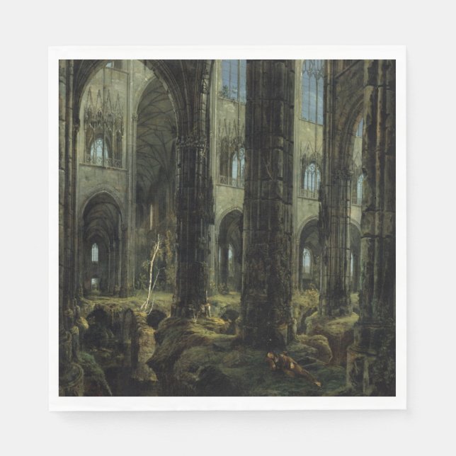 Ruinen der gotischen Kirche (von Carl Blechen) Serviette (Vorderseite)